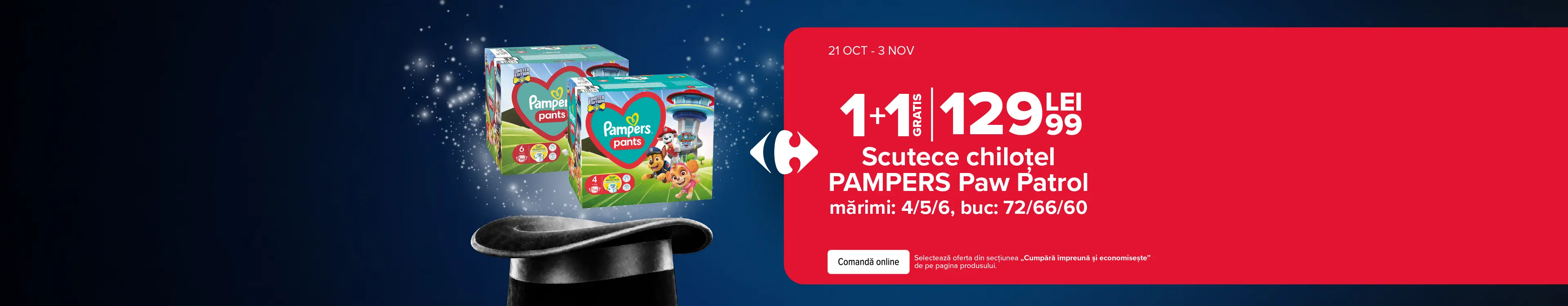 1+1 scutece chilotel Pampers Paw patrol