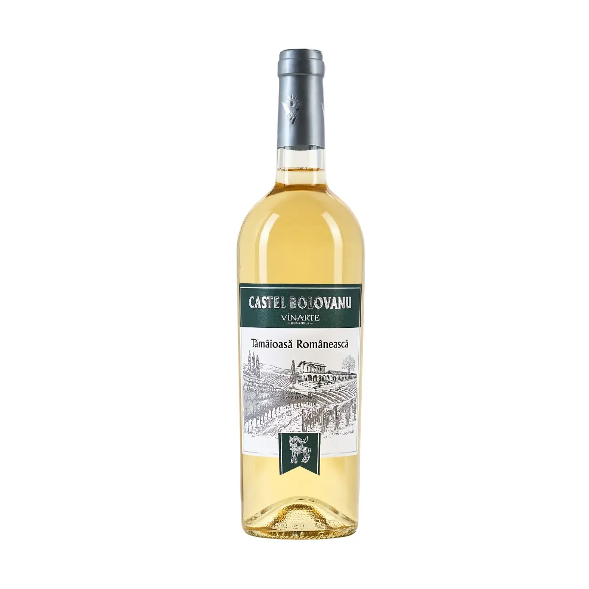 Vin Alb Vinarte Castel Bolovanu, Tamaioasa Romaneasca, Demisec, 0.75L