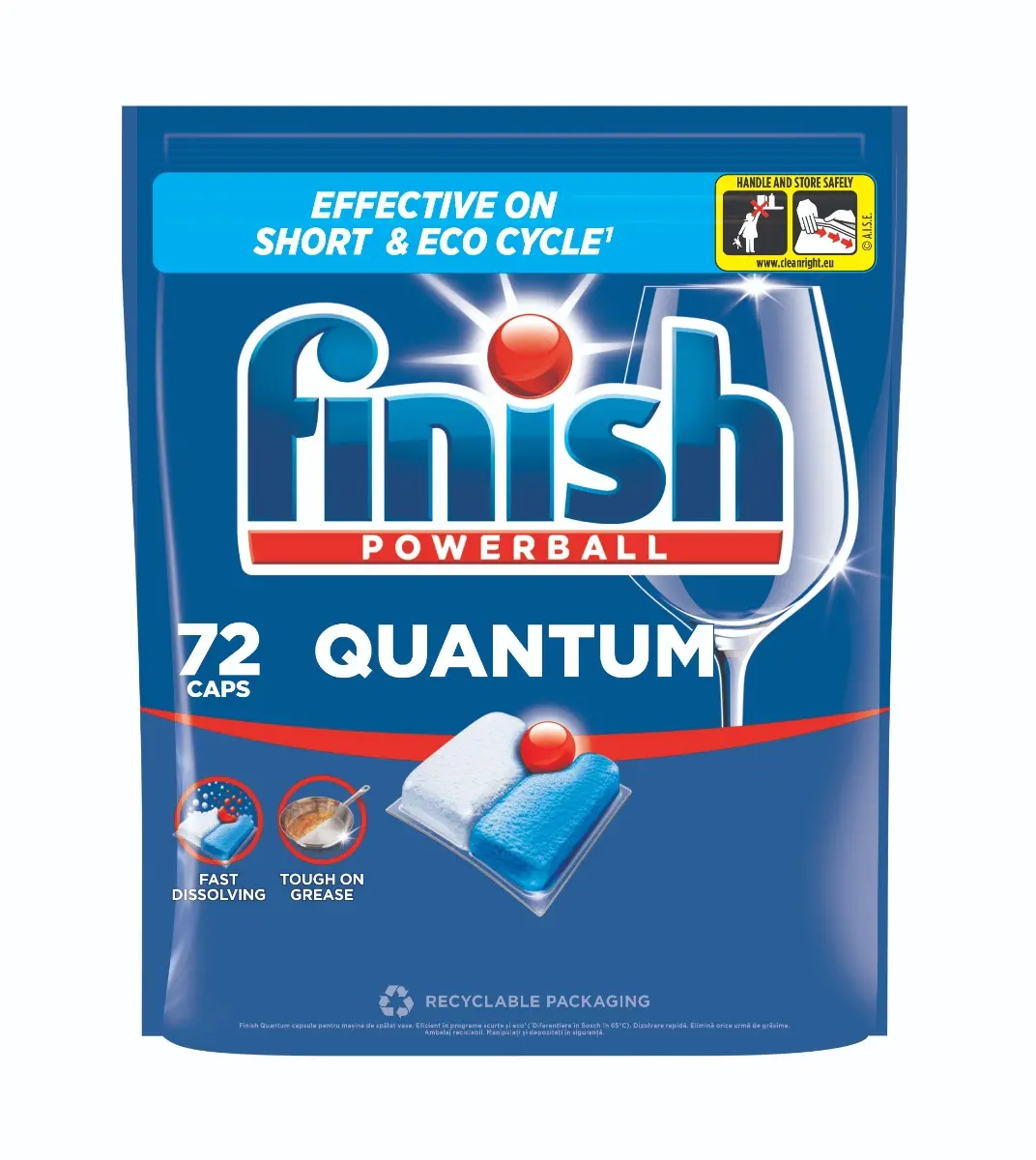 Detergent Finish Quantum All in 1 capsule pentru masina de spalat vase, 72 spalari