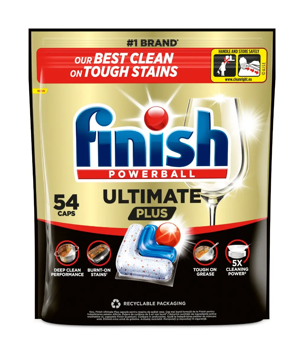 Detergent capsule pentru masina de spalat vase Finish Ultimate Plus, 54 spalari