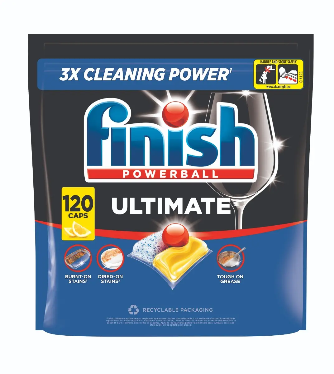 Detergent capsule pentru masina de spalat vase Finish Ultimate All in 1, Lemon, 120 spalari