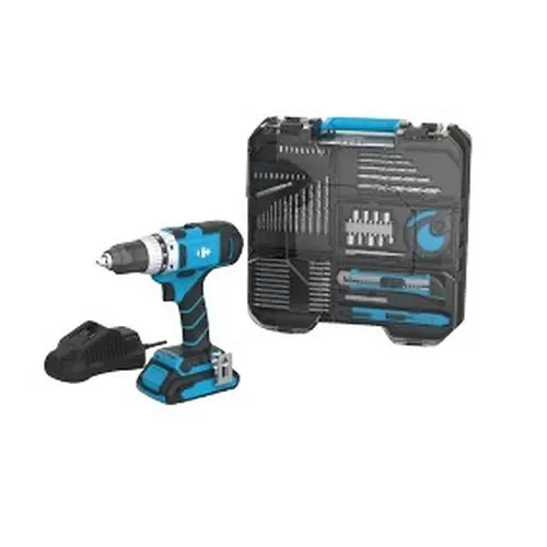 Masina de gaurit/insurubat cu acumulator 20 V si 74 de accesorii Carrefour