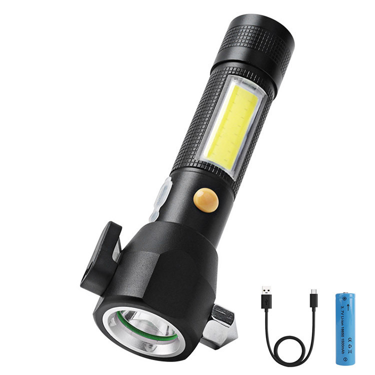 Lanterna Foton Super 0342 USB, cu ciocan de urgenta, 500 lm, Negru