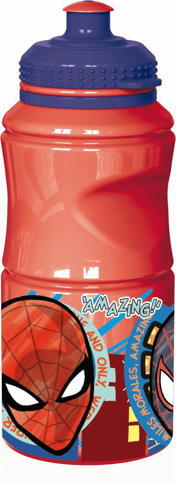 Sticla de apa Spiderman, 380 ml, Multicolor
