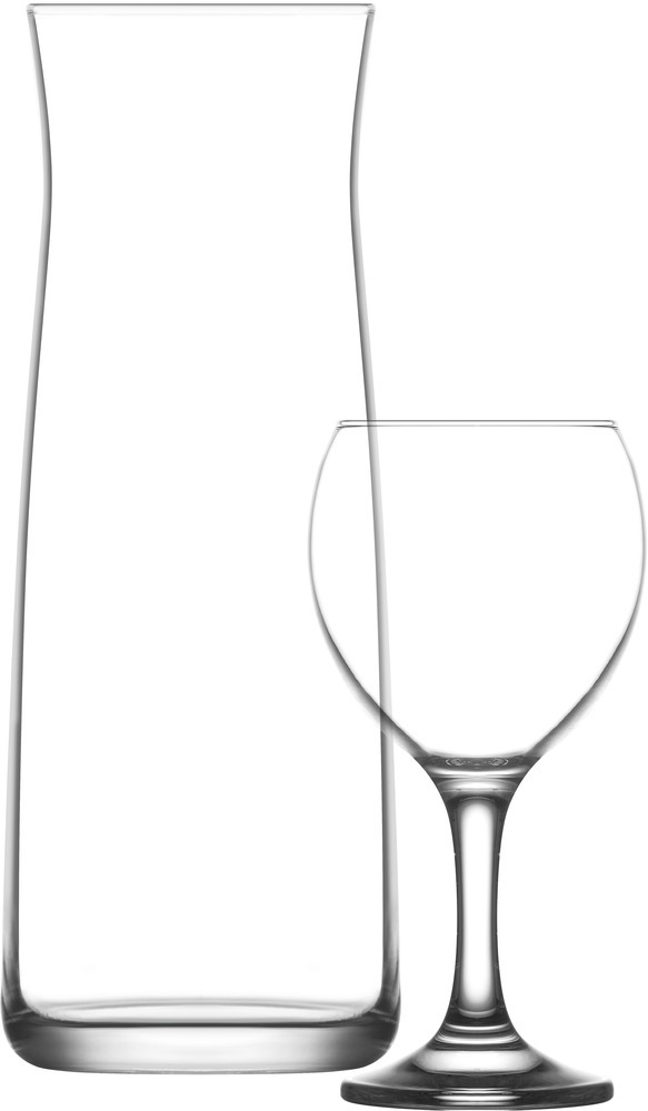 Set carafa 1200 ml+6 pahare vin 260 ml Lav, Transparent
