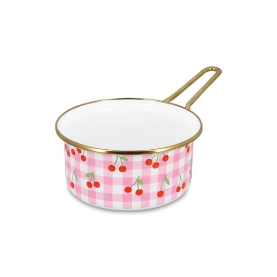 Cratita Menastyl Vichy Cherry, 16 cm, Otel emailat