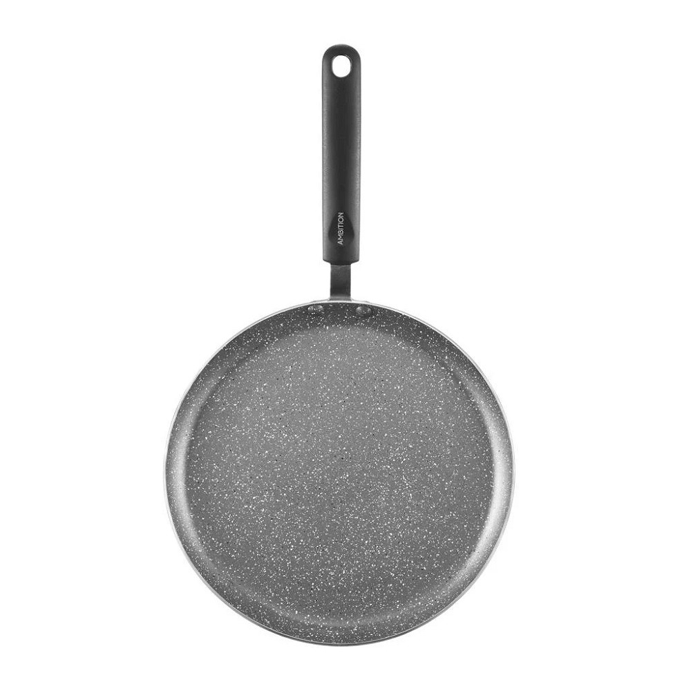 Tigaie clatite Ambition Pedra, invelis Qualum Basic Stone, aluminiu, 25 cm, Negru