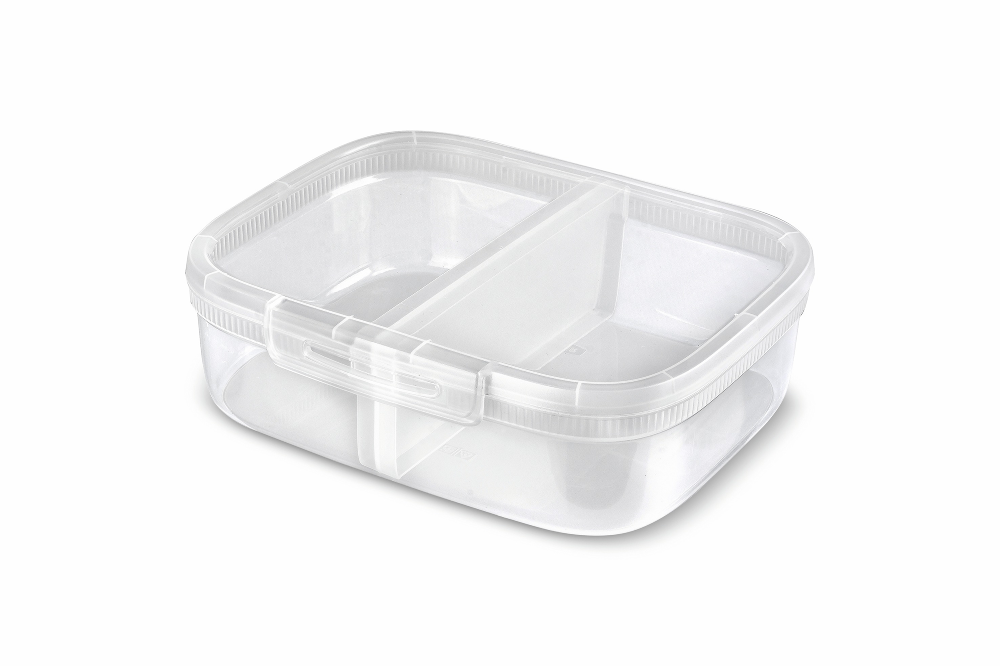 Cutie alimente dreptunghiulara Snap Box 3.3L, cu separator, transparenta