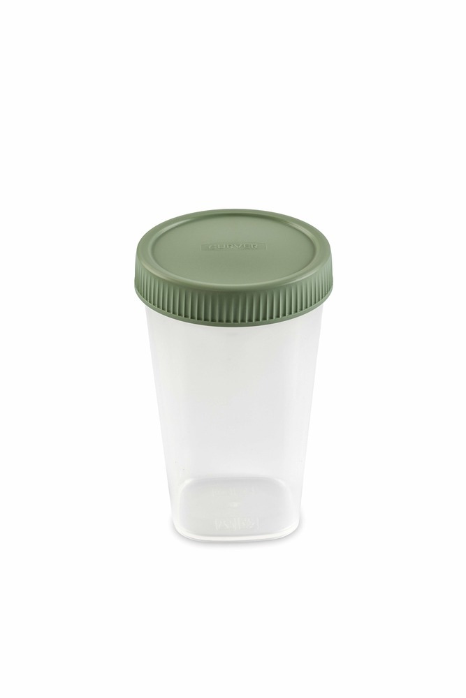 Pahar transparent cu capac verde Curver, 0.4 L
