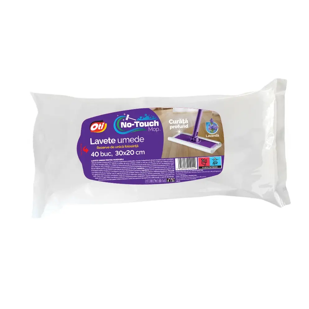 Pachet 40 rezerve mop Lavete umede No-Touch Oti, 30x20 cm