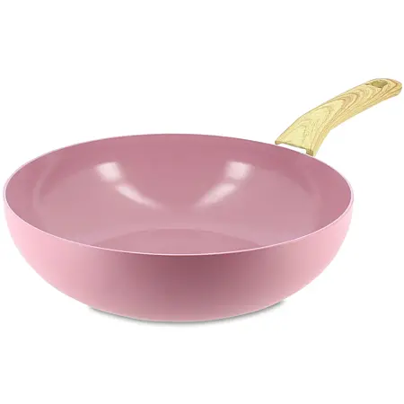 Tigaie wok Menastyl Colorama, aluminiu reciclat, 28 cm, Lila