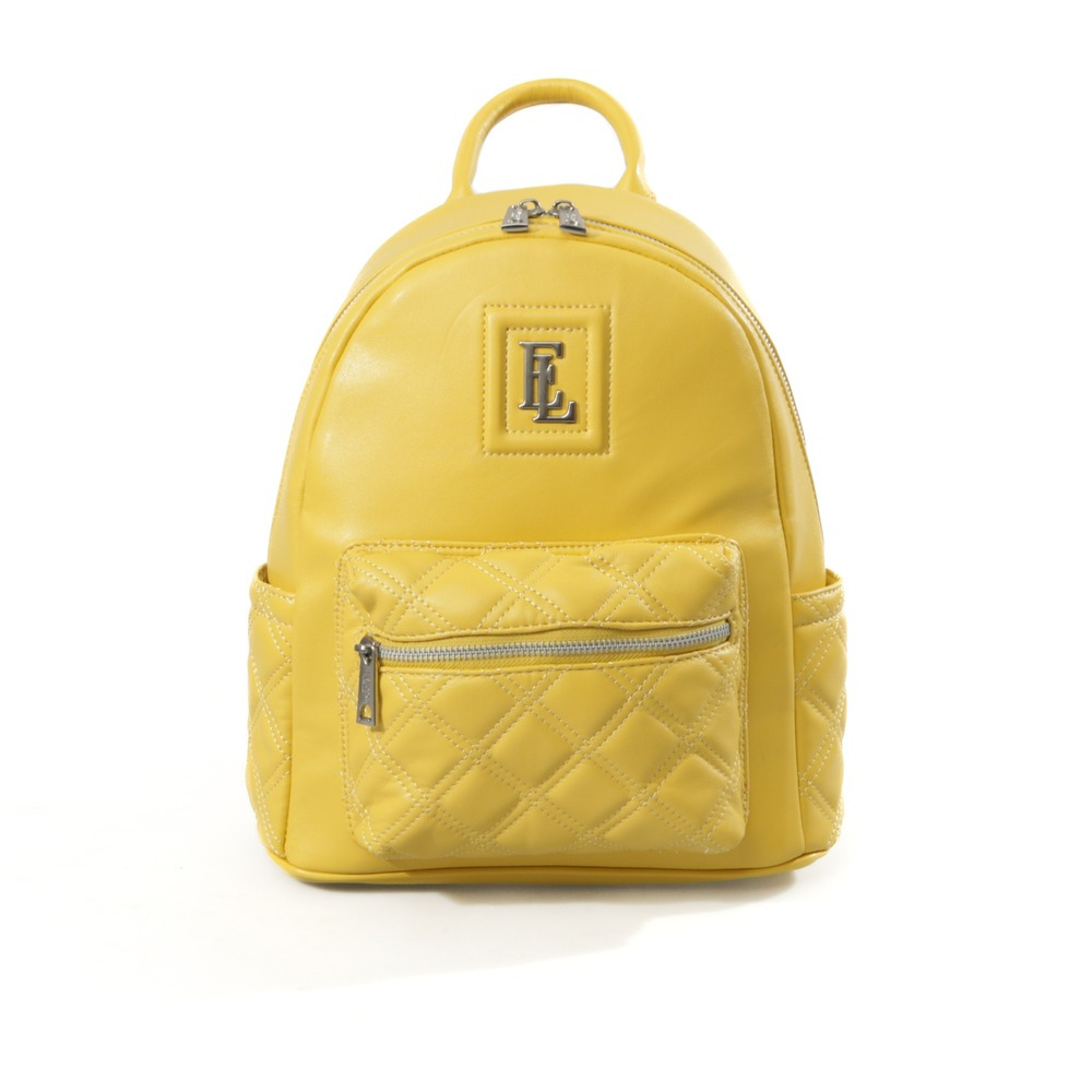 Rucsac dama Ella Icon, piele ecologica, 28x21x16 cm, Galben