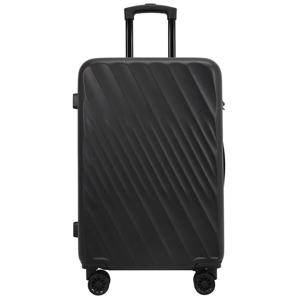 Troler cu 8 roti Carrefour Iguazu, ABS, 74x48x30 cm, Negru