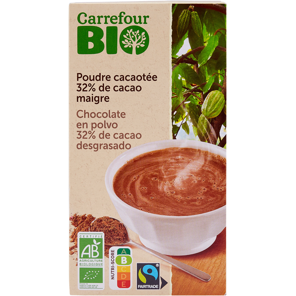 Bautura instant Carrefour Bio cu 32% cacao 500 g