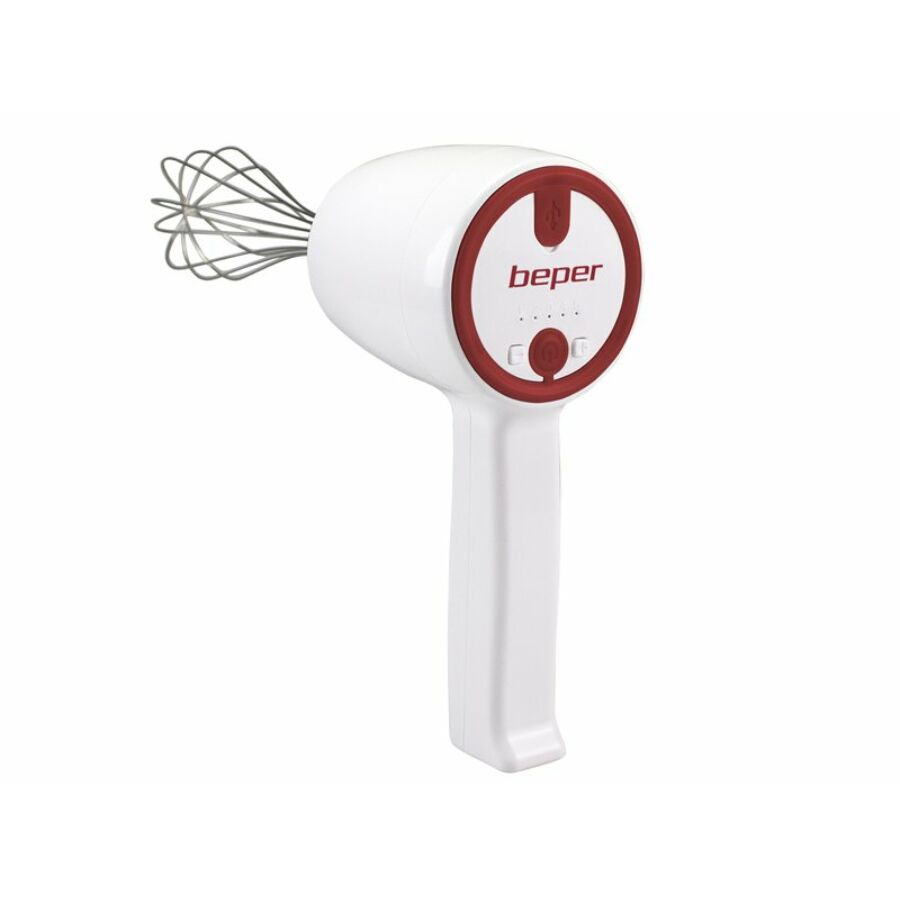 Mixer de mana, Beper P102SBA007, USB, 5 viteze, 20 W, Alb