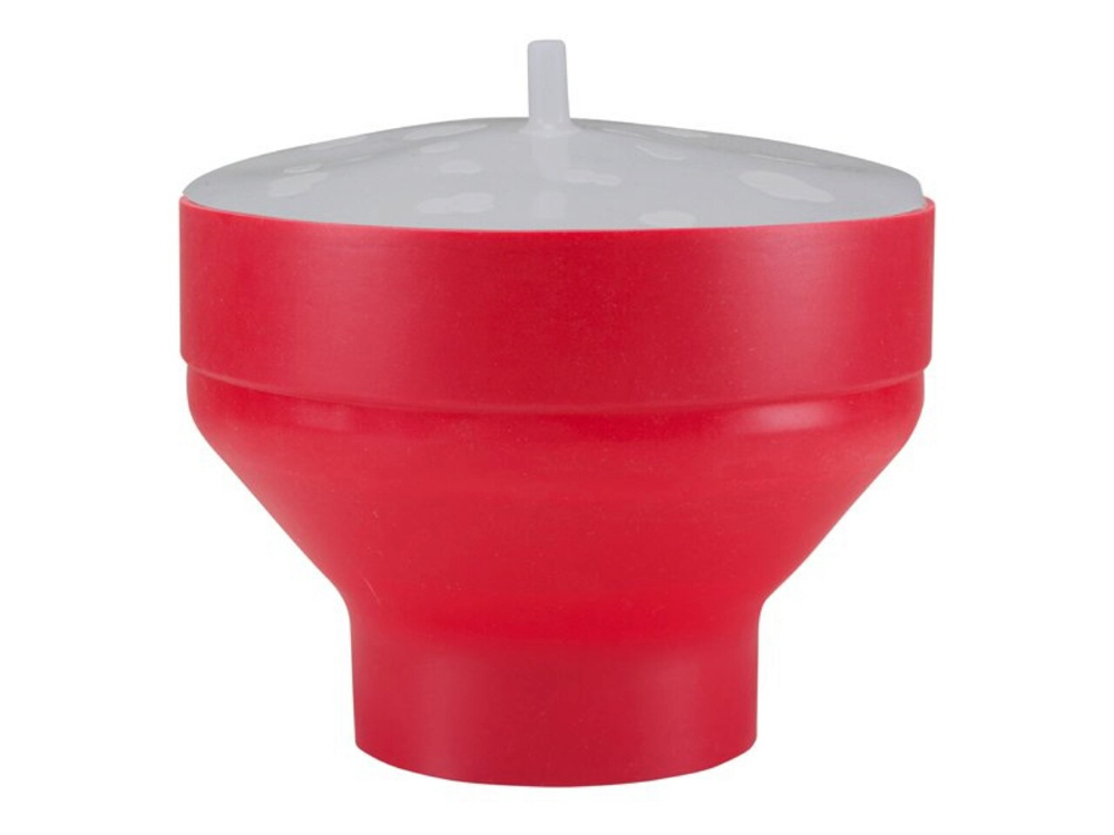 Aparat popcorn pentru cuptorul cu microunde Beper, 2.5 L, Silicon, Rosu / Alb