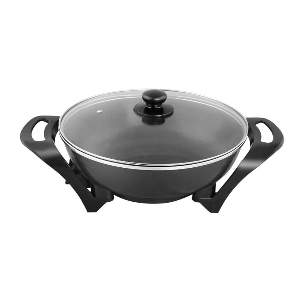 Tigaie electrica Wok, Beper, 1500W, 33 cm, ceramica, Negru