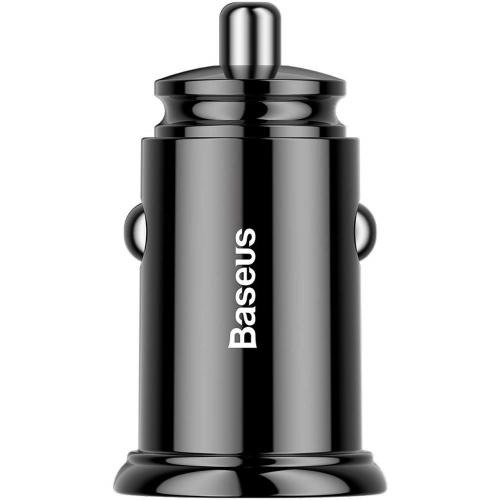 Incarcator auto Baseus USB si Type-C Dual Port 30W, Negru