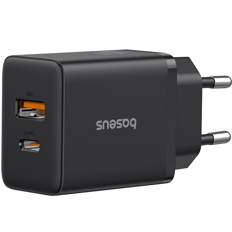 Incarcator Retea Baseus Cube, 20W, 3A, 1 x USB-A - 1 x USB-C, Negru