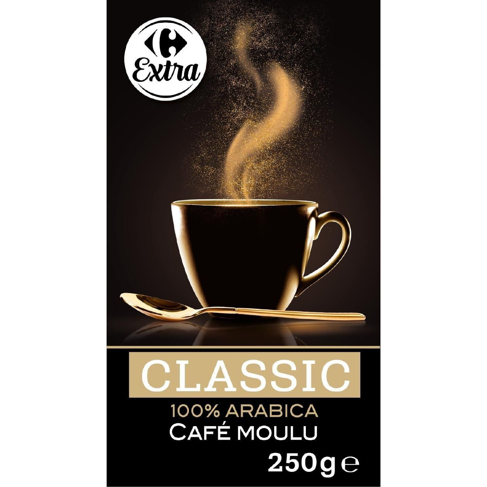 Cafea macinata puternica Carrefour Extra, intensitate 3, 250g