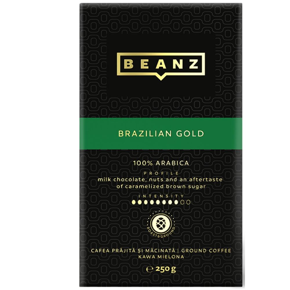 Cafea macinata, BeanZ Cafe Brazilian Gold, 250 g