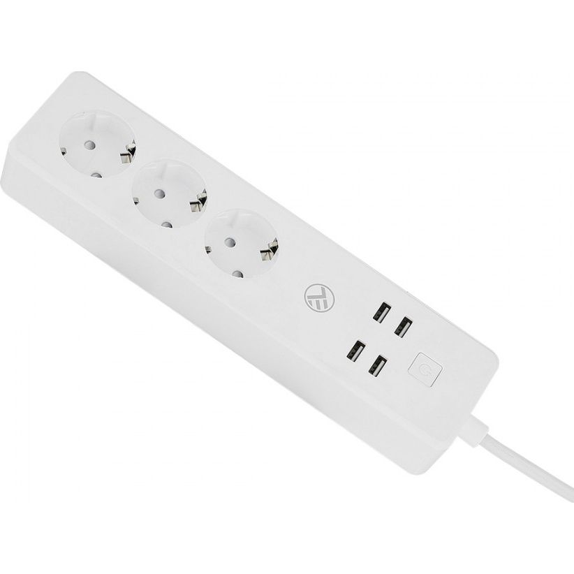 Prelungitor smart TLL331031 Tellur Wireless, 3 Prize, 4 x USB, 2200W, 10A, Cablu 1.8m, Alb