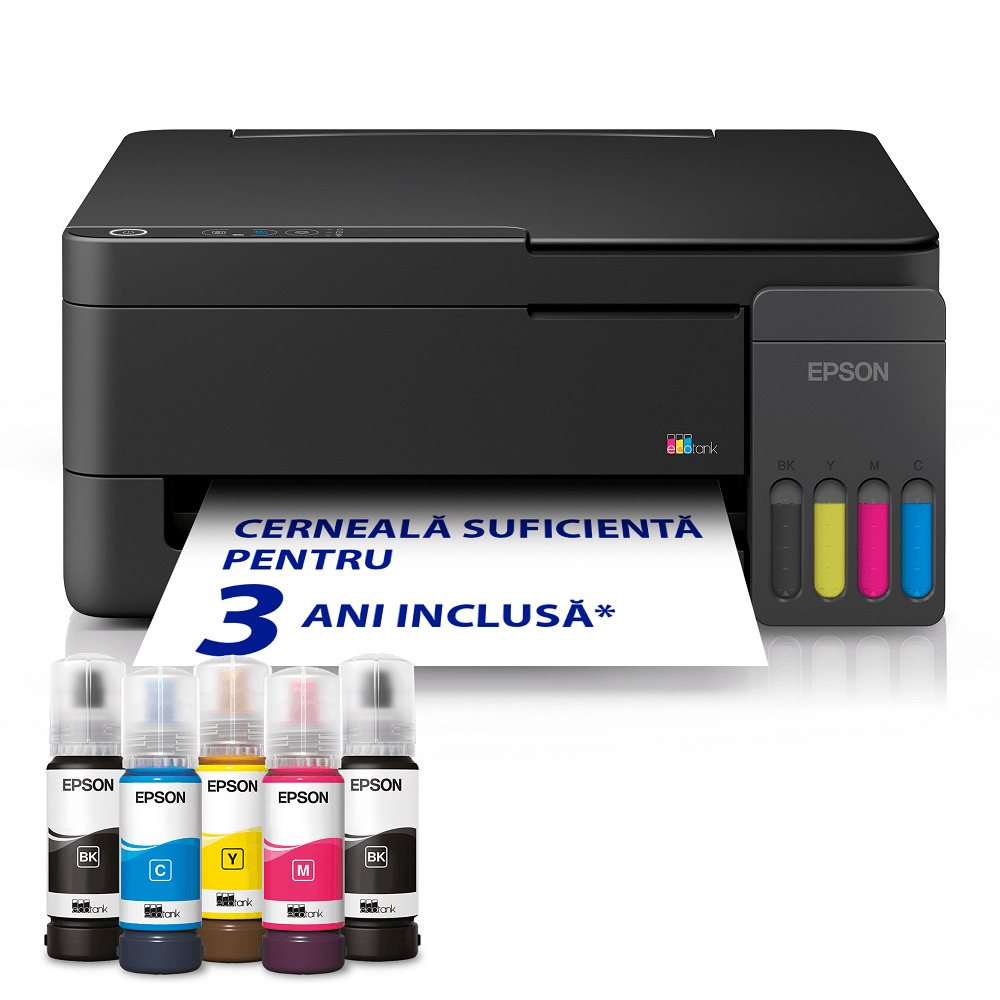 Multifunctional CISS Epson EcoTank L3310 MFP ink, Negru