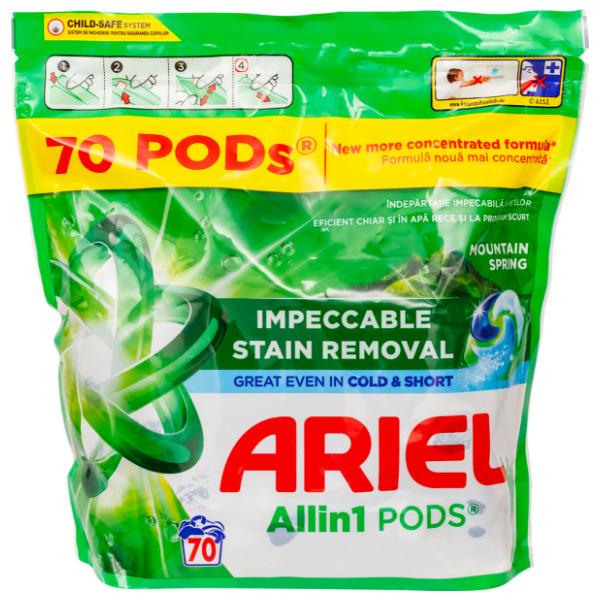 Ariel Capsule de rufe all-in-1 Mountain Spring, 70 buc
