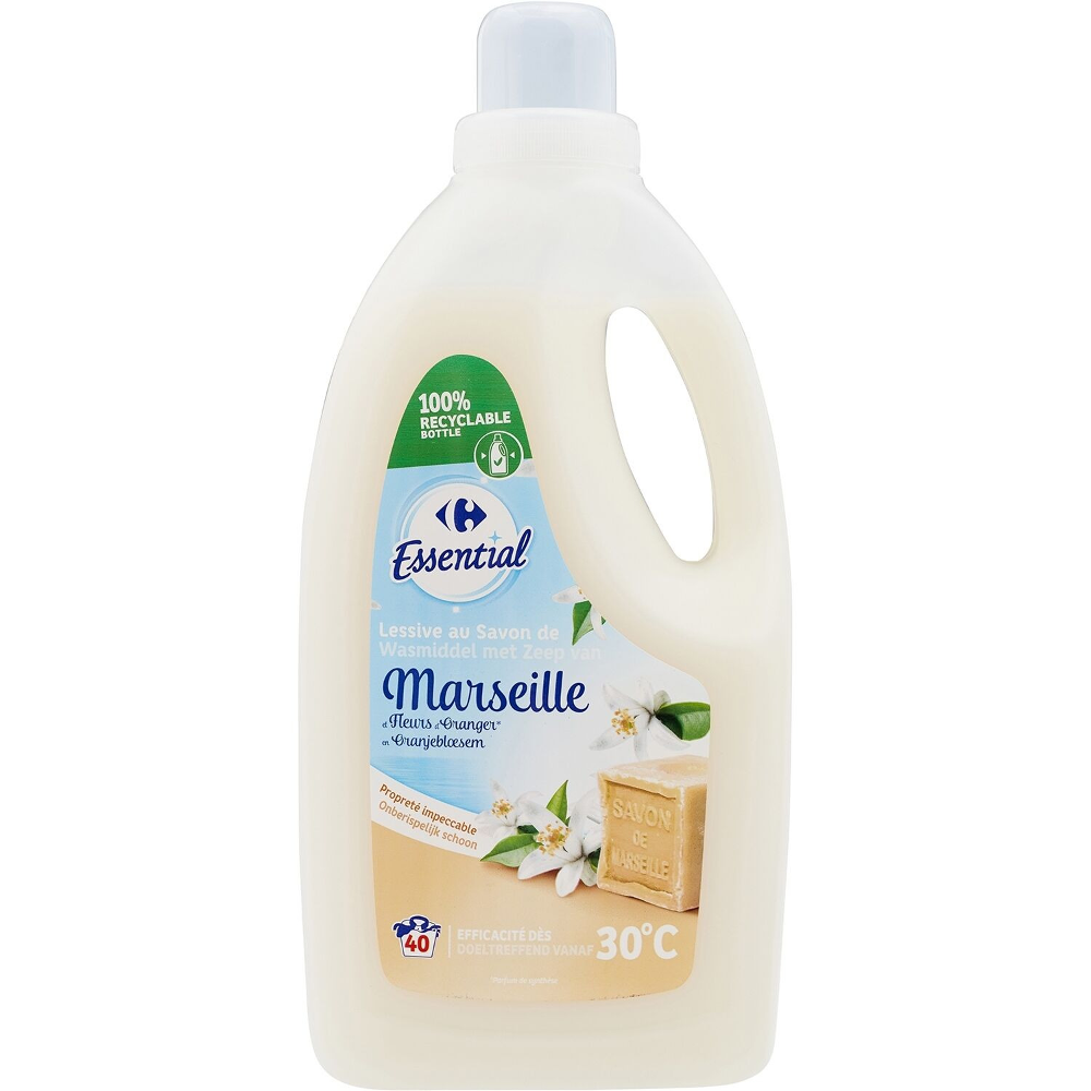 Detergent lichid ,40 spalari, 2L, Carrefour Essential