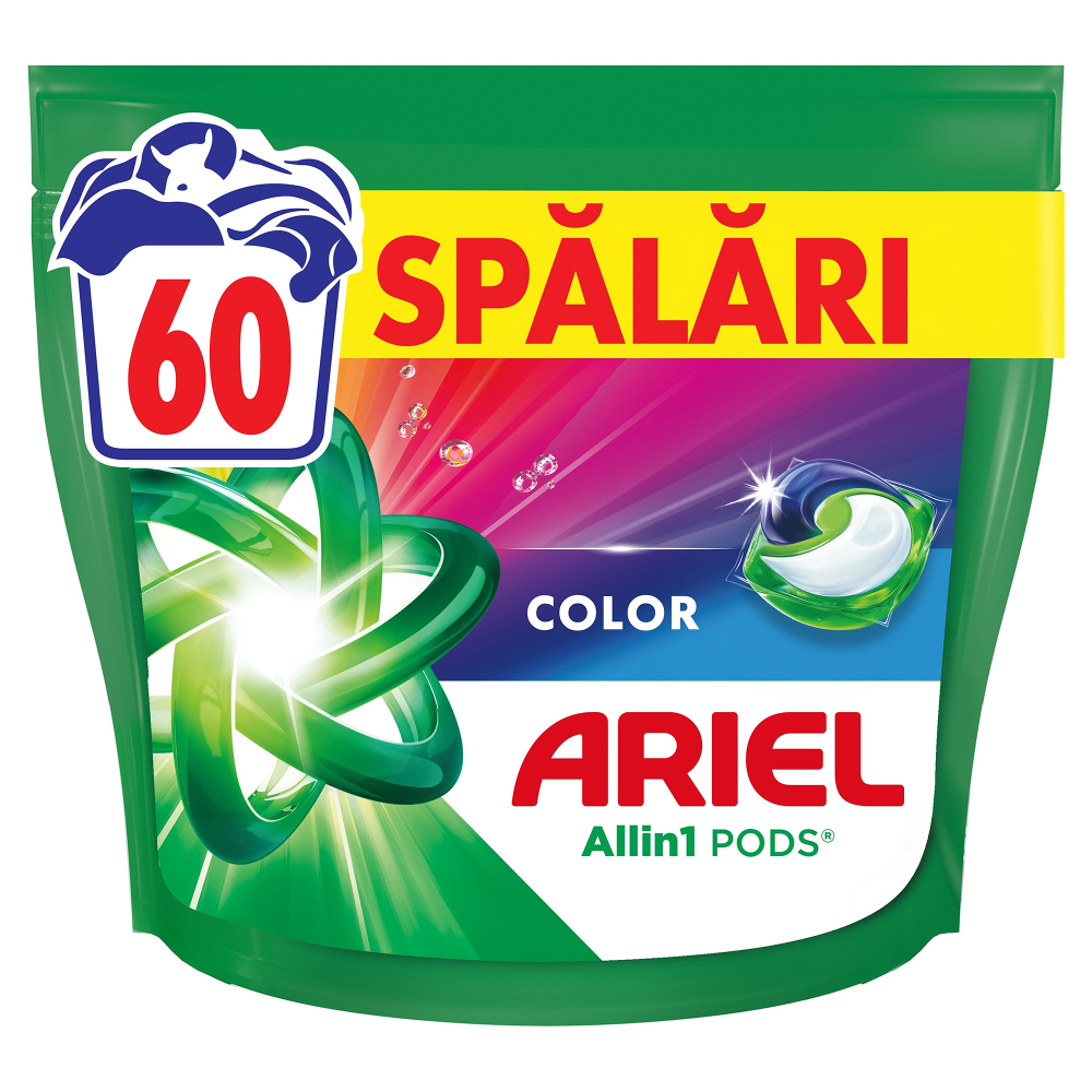 Detergent de rufe capsule Ariel Allin1 PODS Color, 60 Spalari
