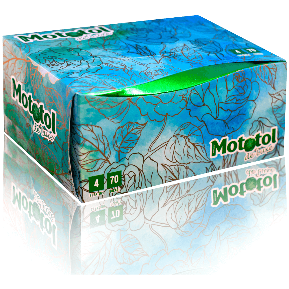 Pachet 70 servetele la cutie, Mototol de Luxe alb, 4 straturi