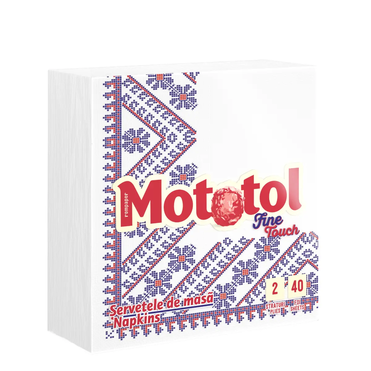 Servetele 33x33 cm 2 str 40 buc 24 pac Mototol Traditional mot albastre