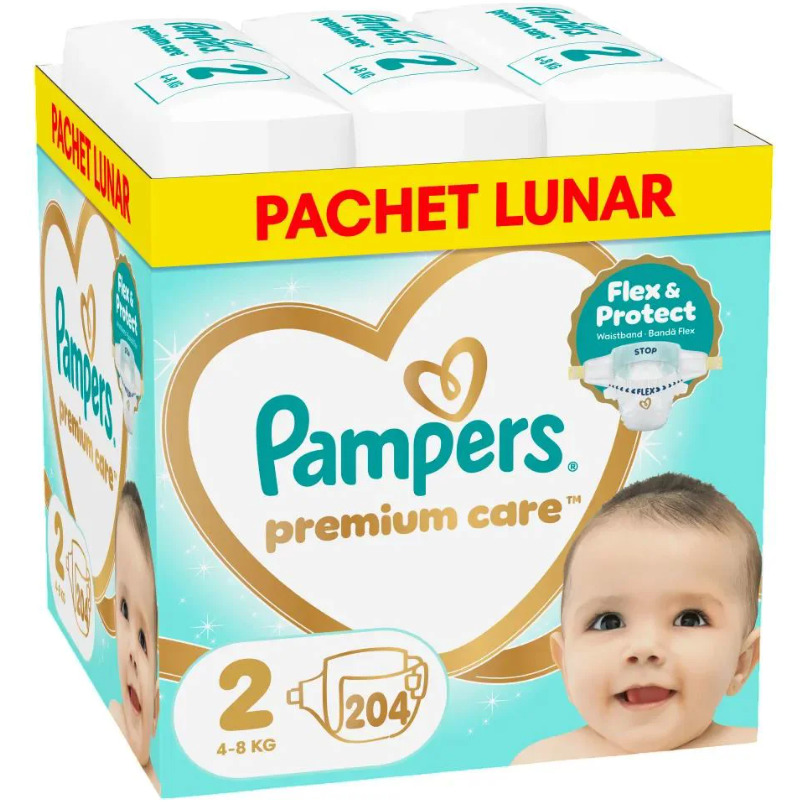 Scutece Pampers Premium Care XXL Box Mrime 2, 4kg-8kg, 204 buc