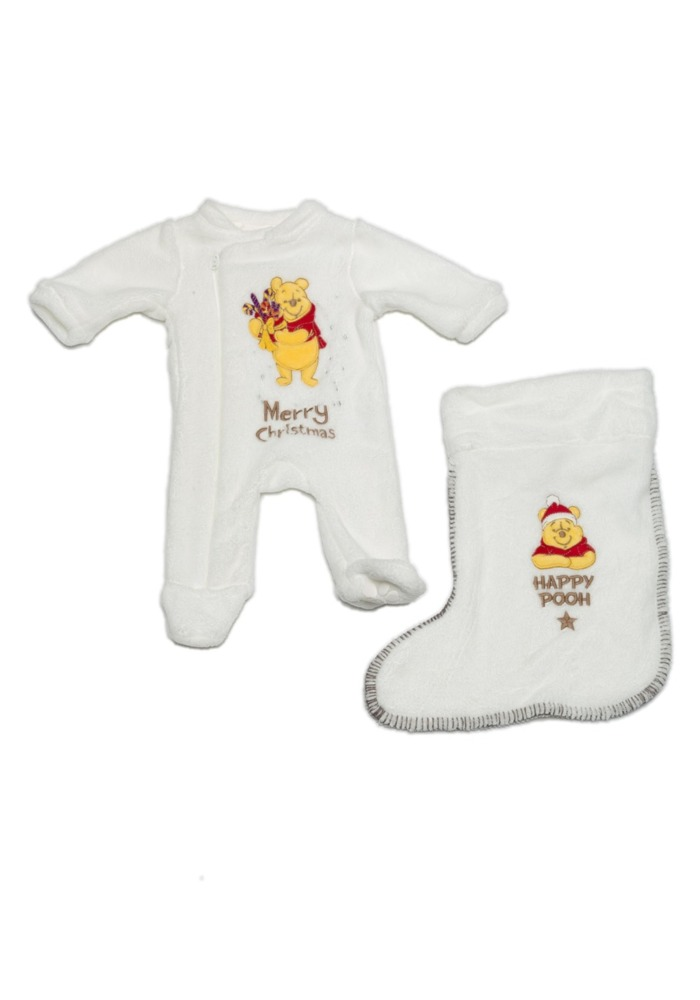 Pijama Craciun 3 piese bebe Winnie  3/36 luni