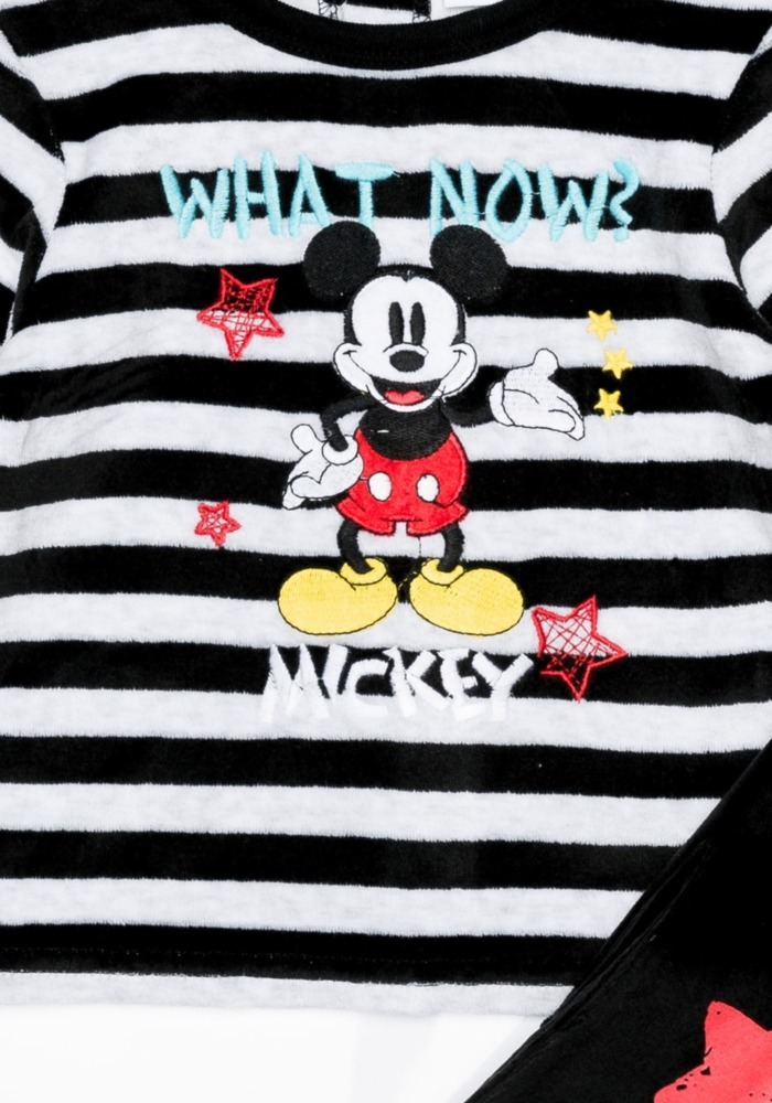 Pijama catifea bebe  Mickey 6/36 luni