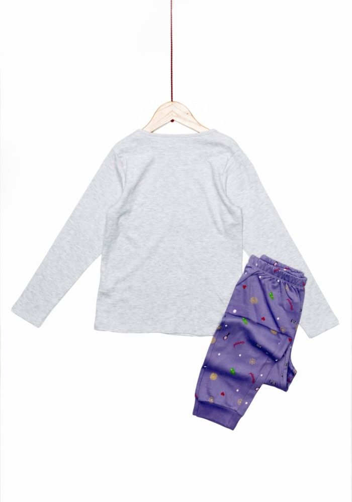 Pijama maneca lunga Rapunzel fete 2/8 ani