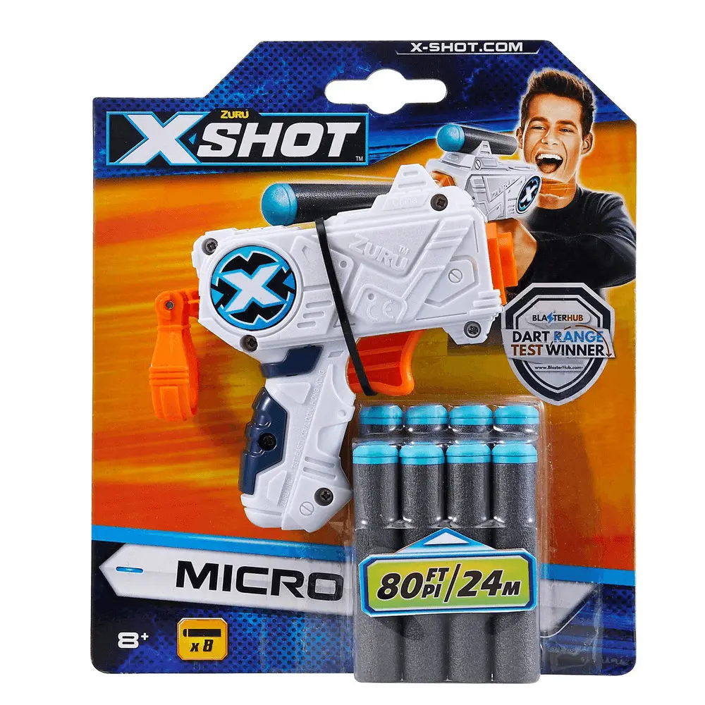 Mini blaster XShot cu 8 proiectile Zuru, Multicolor