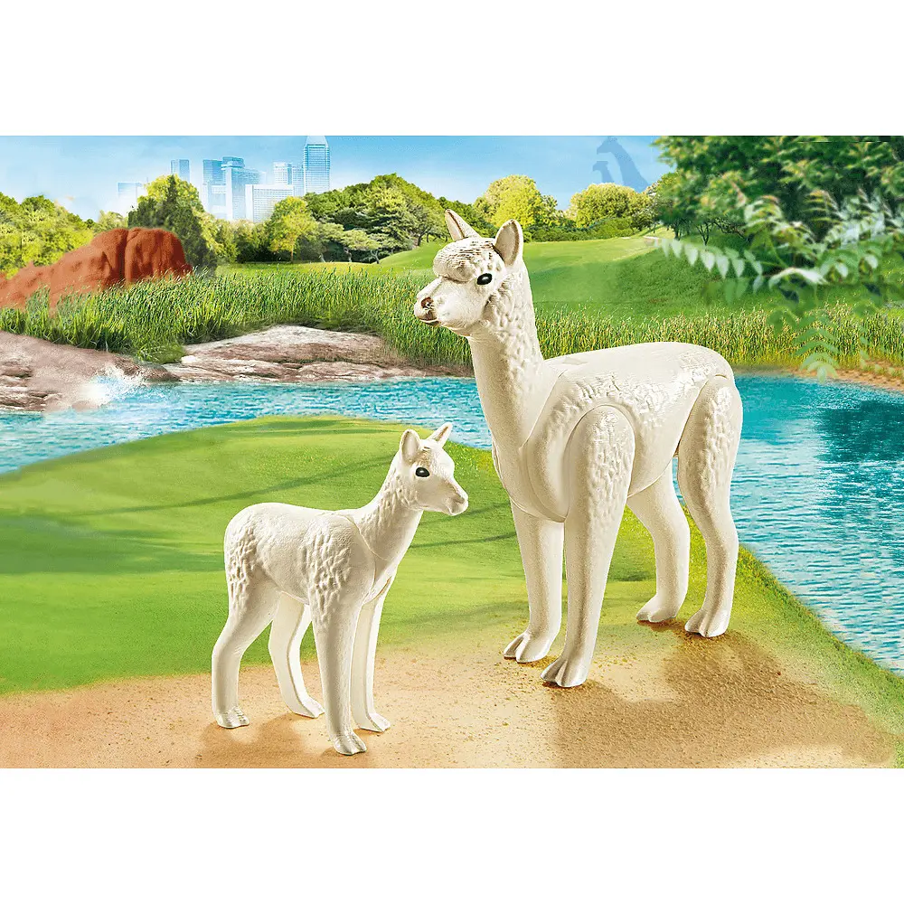 Set Alpaca cu pui Family Fun Playmobil, 2 piese, Alb