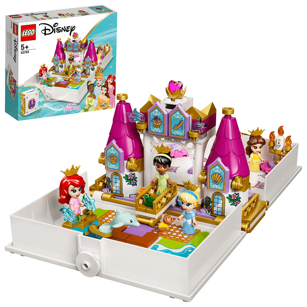 LEGO Disney Princess Aventura lui Ariel, Belle, Cenusareasa si Tiana din cartea de povesti 43193