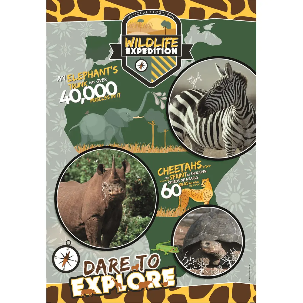 Puzzle Supercolor National Geo Kids - Wildlife, 180 piese