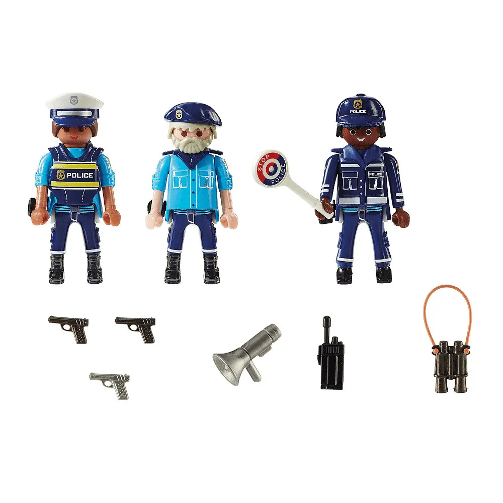 Set 3 figurine politisti Playmobil City Action, 18 piese