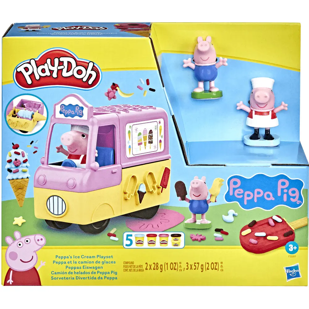 Set Play-Doh Peppa Pig Camionul cu inghetata, 5 culori
