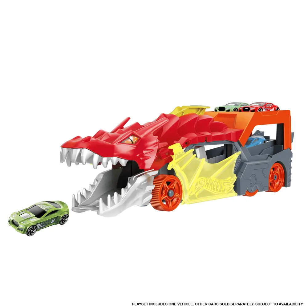 Transportatorul dragon cu masina Hot Wheels, Multicolor