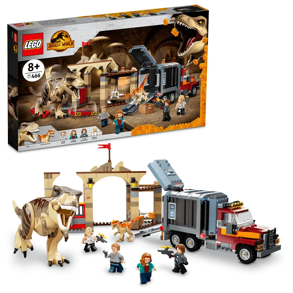 LEGO Jurassic World Evadarea dinozaurilor T. rex si Atrociraptor 76948