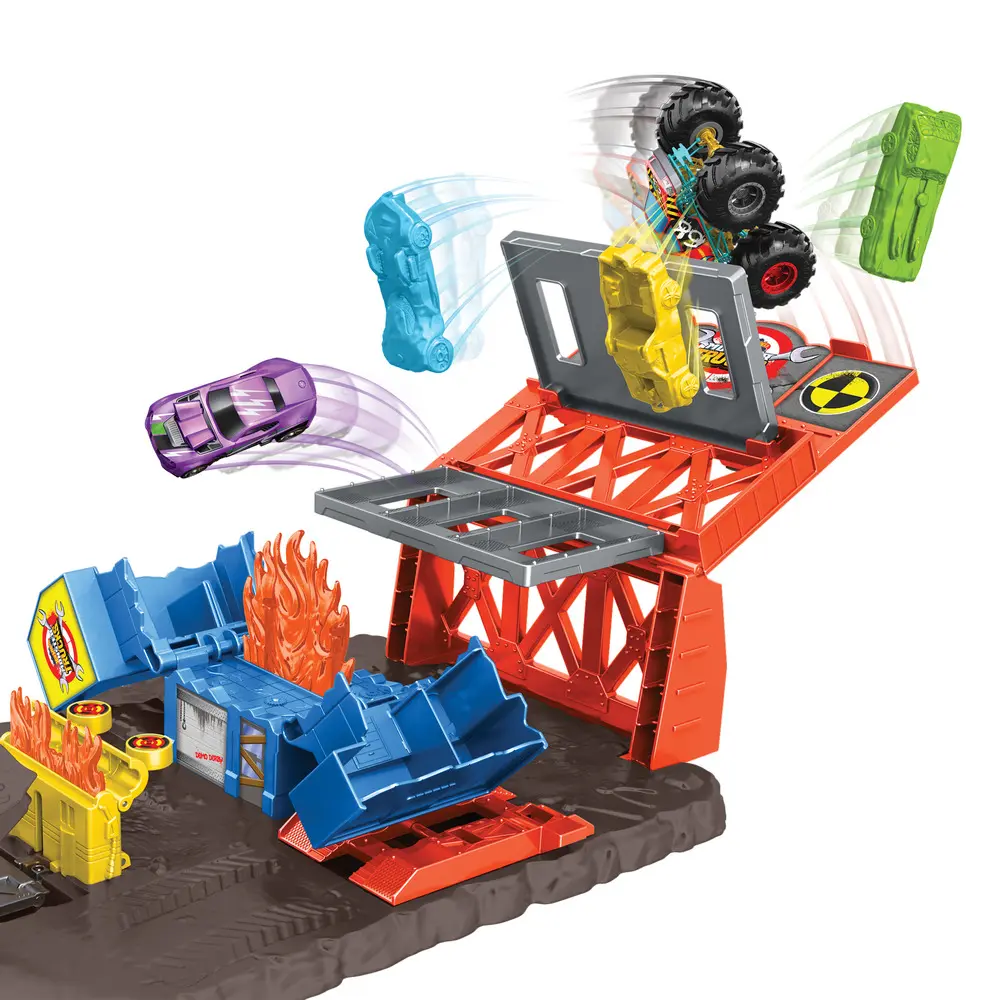 Set de joaca cu masina Blast Station Hot Wheels Monster Trucks, Multicolor