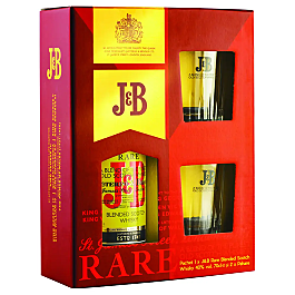 Whisky J&B Rare, 0.7 L + 2 pahare