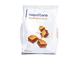Napolitane cu crema cu cacao Carrefour 250 g