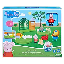 Set cu figurine Peppa Pig: O zi cu Peppa la zoo, 8 piese, Multicolor