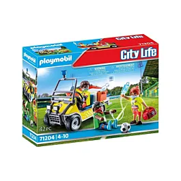 Set Playmobil CityLife Vehicul galben de salvare 71204, 42 piese