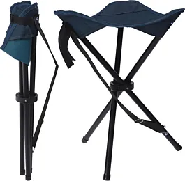 Scaun pentru camping cu 3 picioare, Bleumarin/Negru